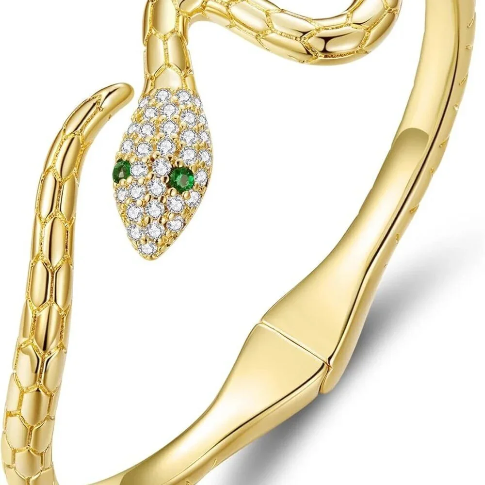 Adjustable Silver Gold Snake Bracelet Women Chic Cuff Wrap Jewelry